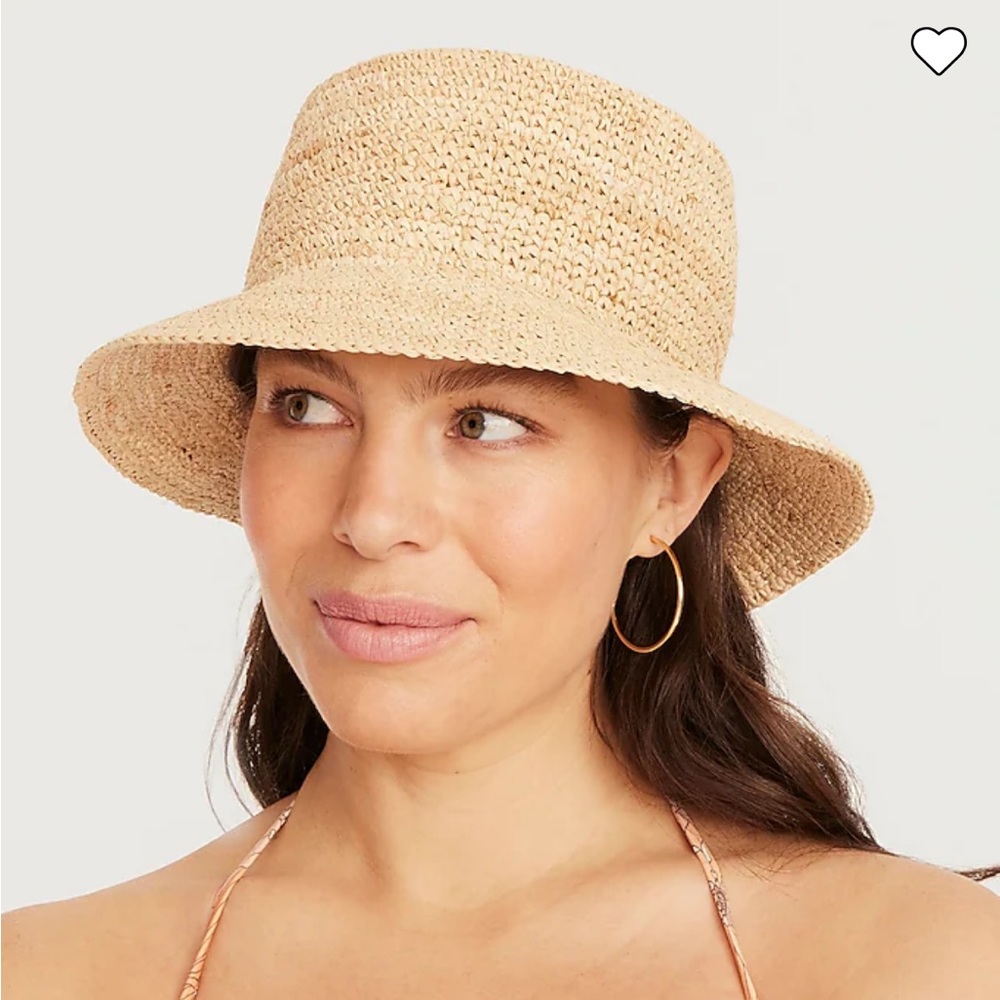 NWT J. Crew Raffia Bucket Hat
